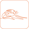 Line icon of a wave