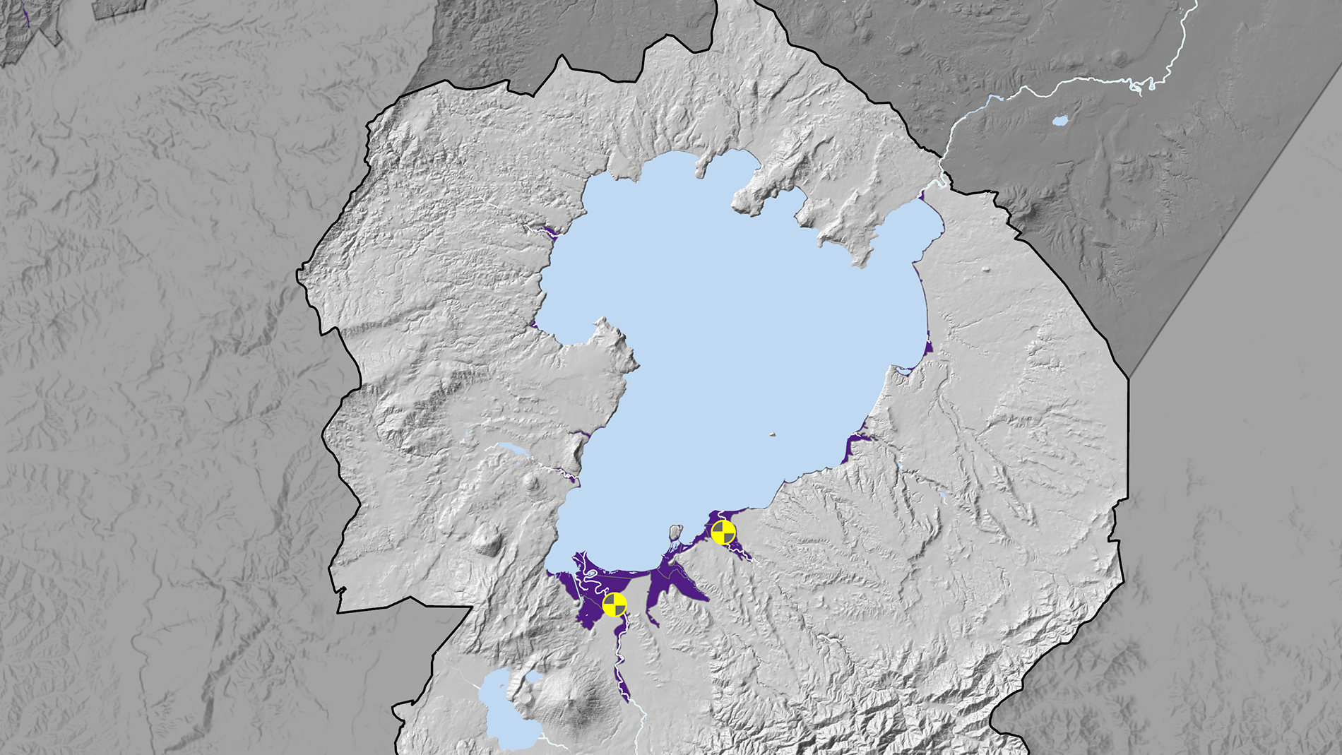 Map of flood protection scheme around Lake Taupō