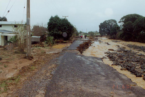 2002 Weather Bomb - Road and property damage from flooding