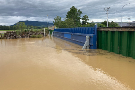 Criterion bridge flood gates working as expected to keep the water out