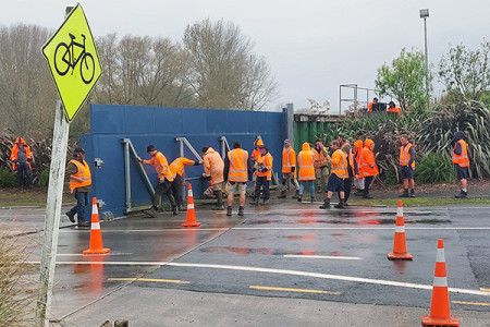 It's all hands on deck with training for the Criterion bridge flood gates