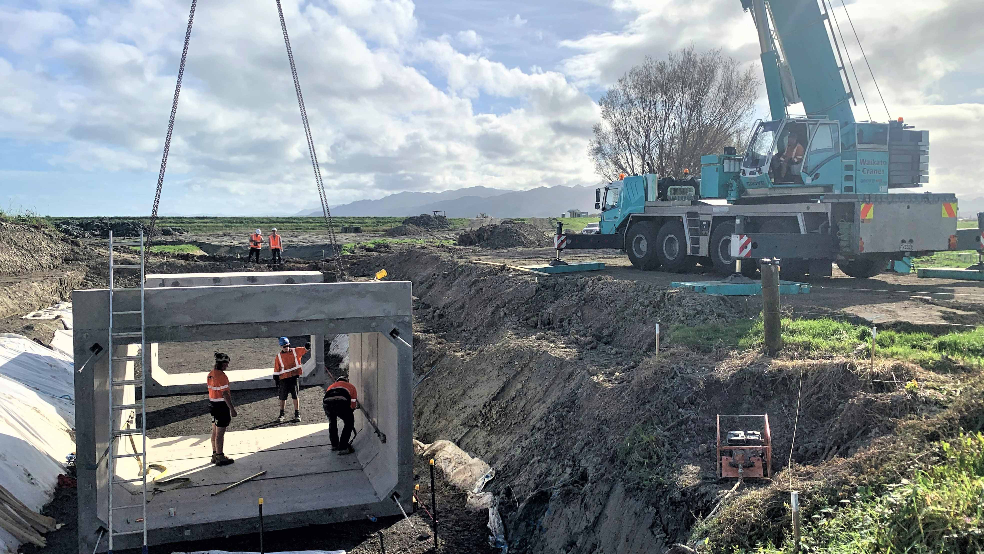 Construction of culvert.