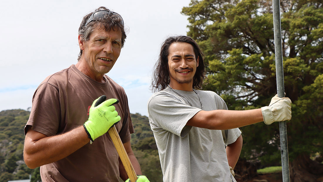 Staff at work fencing off the riparian margins.  