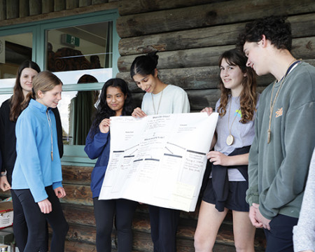 Group of youth holding poster