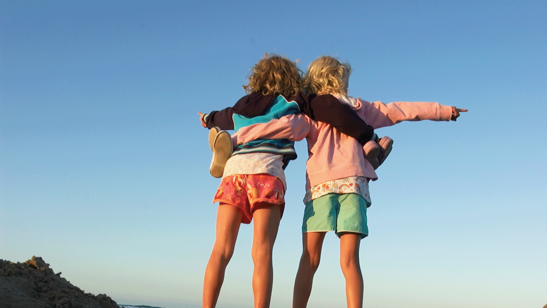 Image - Children and coastal sky